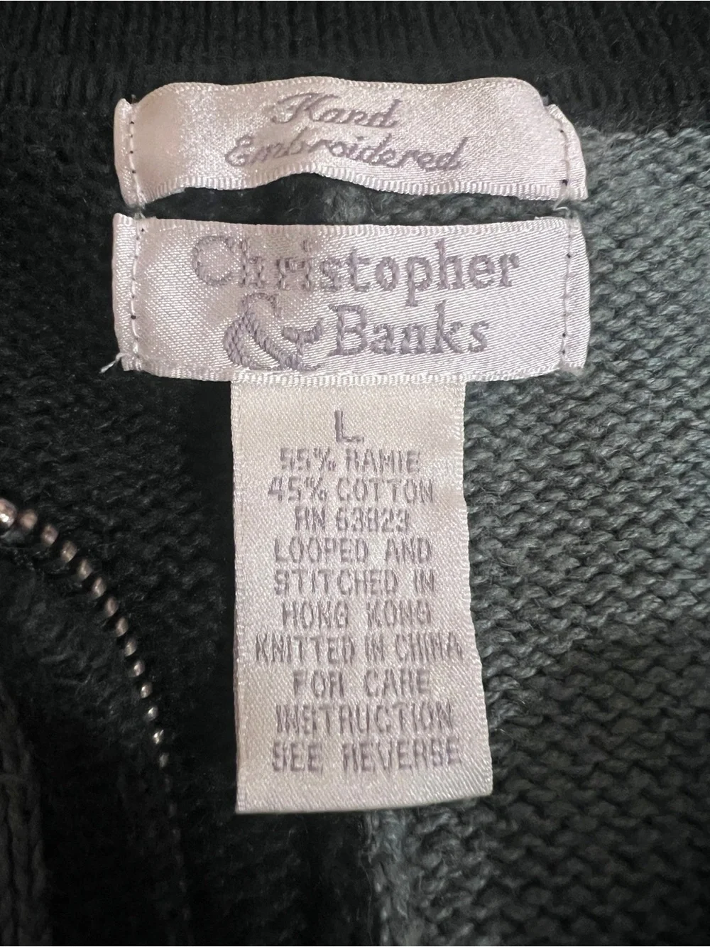 Christopher & Banks Women’s Embroidery Snowflake Sweater Cardigan Grandmacore L